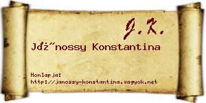 Jánossy Konstantina névjegykártya